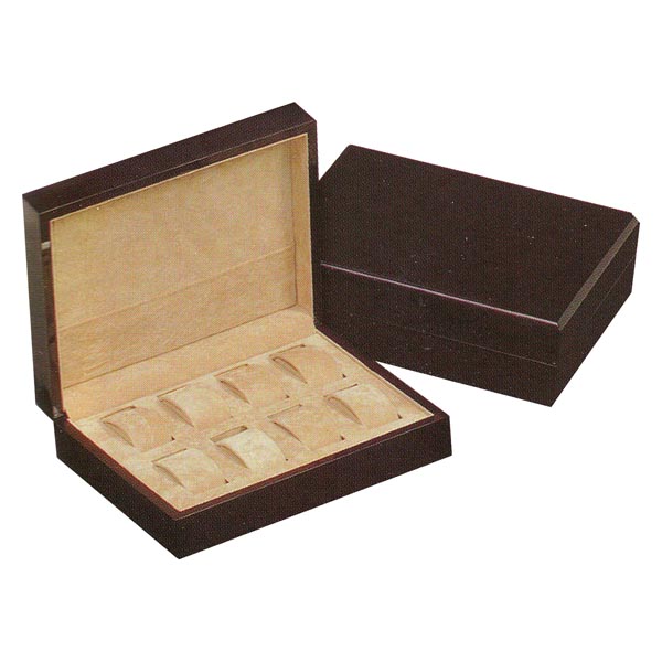 8 Watch wood case with removable shell cushion,  C208: Watch collectors boxes