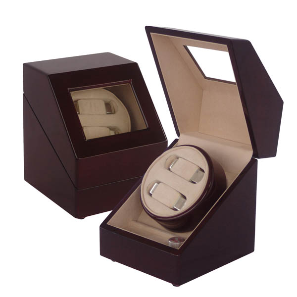 Dual watch winder,  TWA202: Wood watch winder